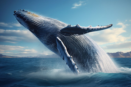 Humpback whale jumping out of the water, an Animal Photo by AlyaAnd