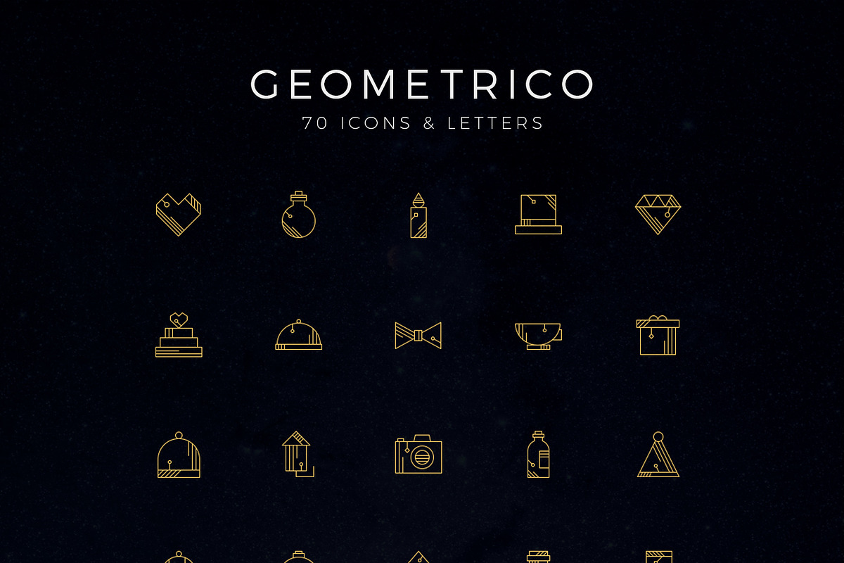 Geometrico Icons & Letters, an Outline Icon by P.F. Creative Lab (Photo 4 of 4)