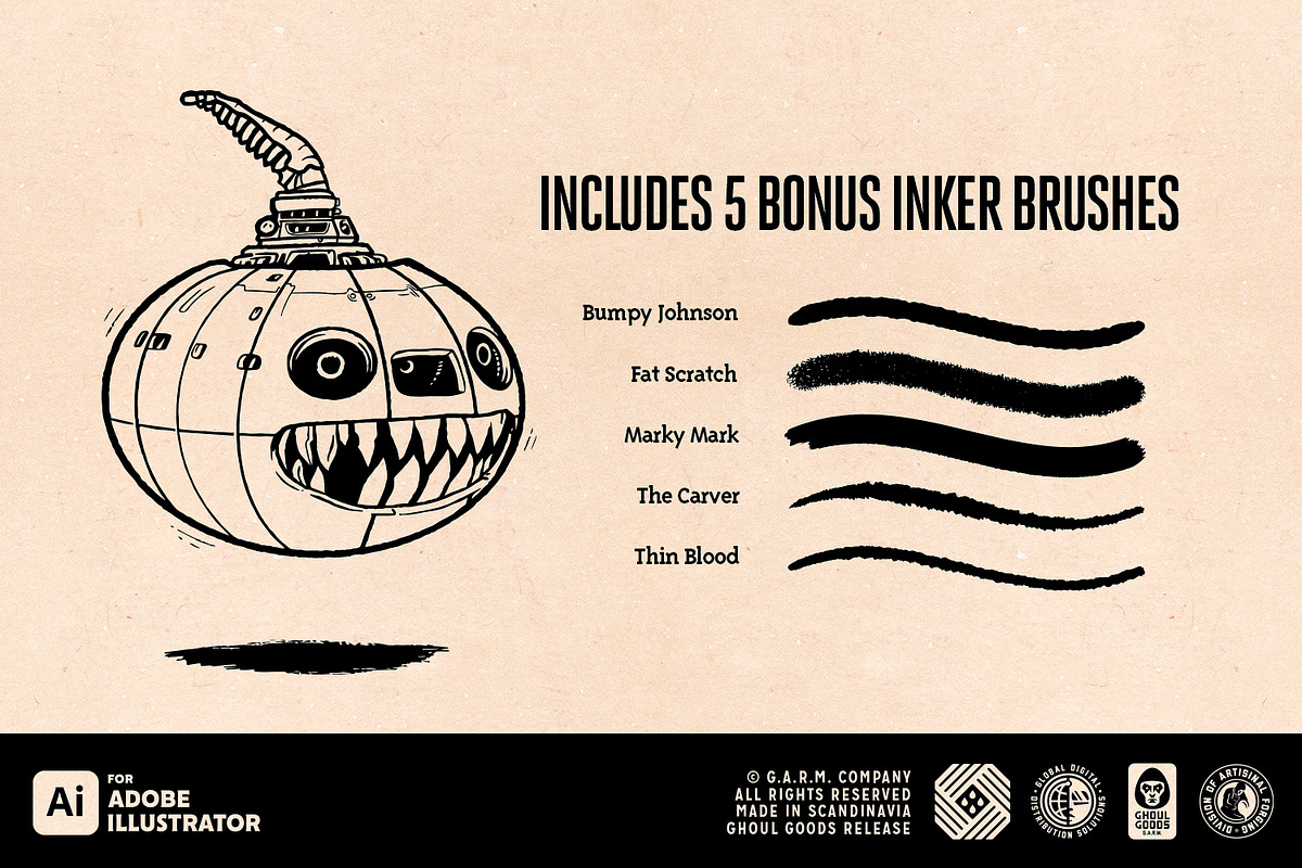 G.A.R.M. Illustrator Brush Bundle, a Brush Add-On by G.A.R.M. Company (Photo 15 of 15)
