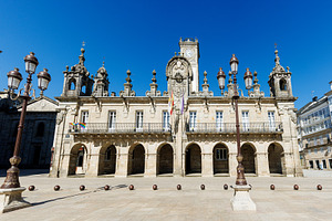 Historic Baroque City Hall building in Praza Maior square of Lugo Spain, an Architecture Photo by Bepslabor