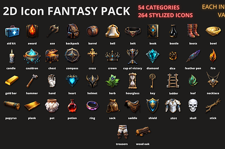 2D Icon Fantasy RPG Pack