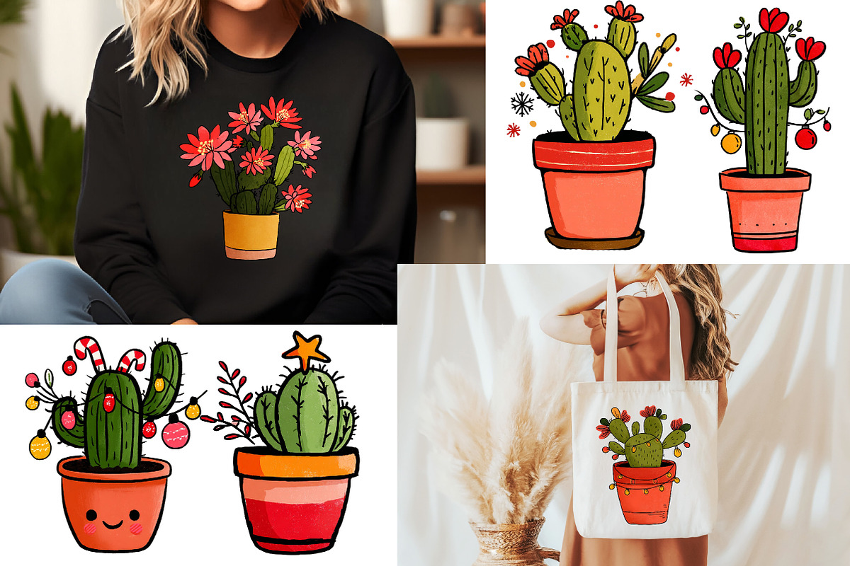 Christmas Cactus Clipart, an Illustration by Designworld (Photo 5 of 6)
