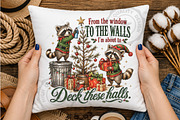 Funny Christmas Raccoon PNG, a Seasonal Illustration by OK Design (Thumbnail 3 of 5)
