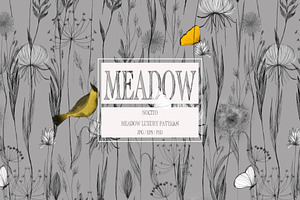 Meadow,Luxury Botanical Pattern