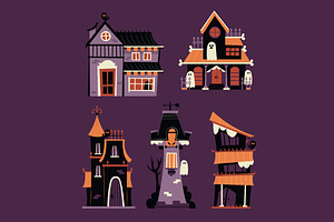 Haunted House Asset Illustration, an Illustration by graphicook