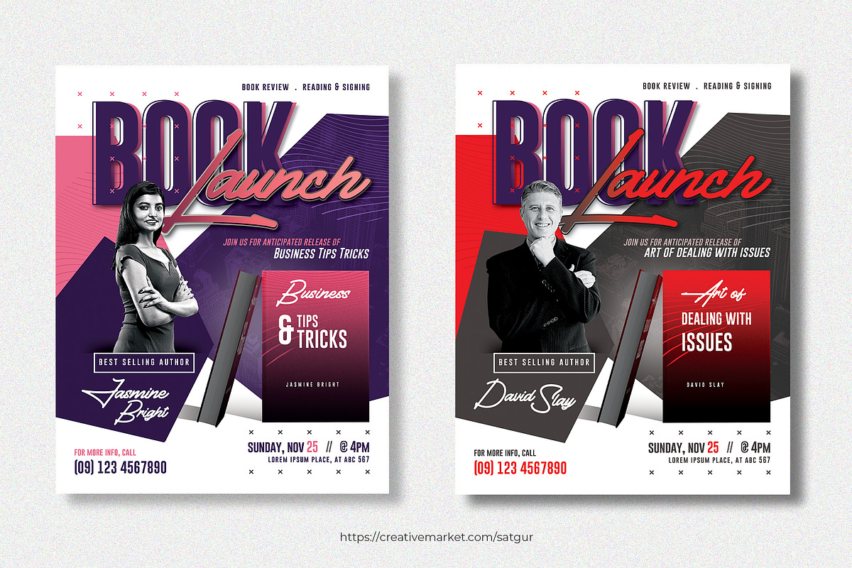 Book Launch Flyer Template, a Flyer Template by Satgur Graphic Design (Photo 1 of 7)