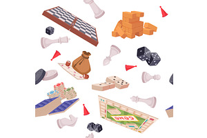 Board game. seamless pattern with, a Sport Illustration by Onyx