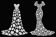 Wedding Dress Vector Pack, an Illustration by Gaye Art (Thumbnail 2 of 21)