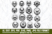 Halloween Crystal Skull Floating SVG, a Graphic by VectorArtPrintableDesign (Thumbnail 1 of 2)