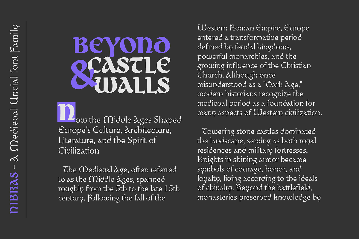 Nibras Uncial Historical Font, a Blackletter Font by Namela Studio (Photo 7 of 10)