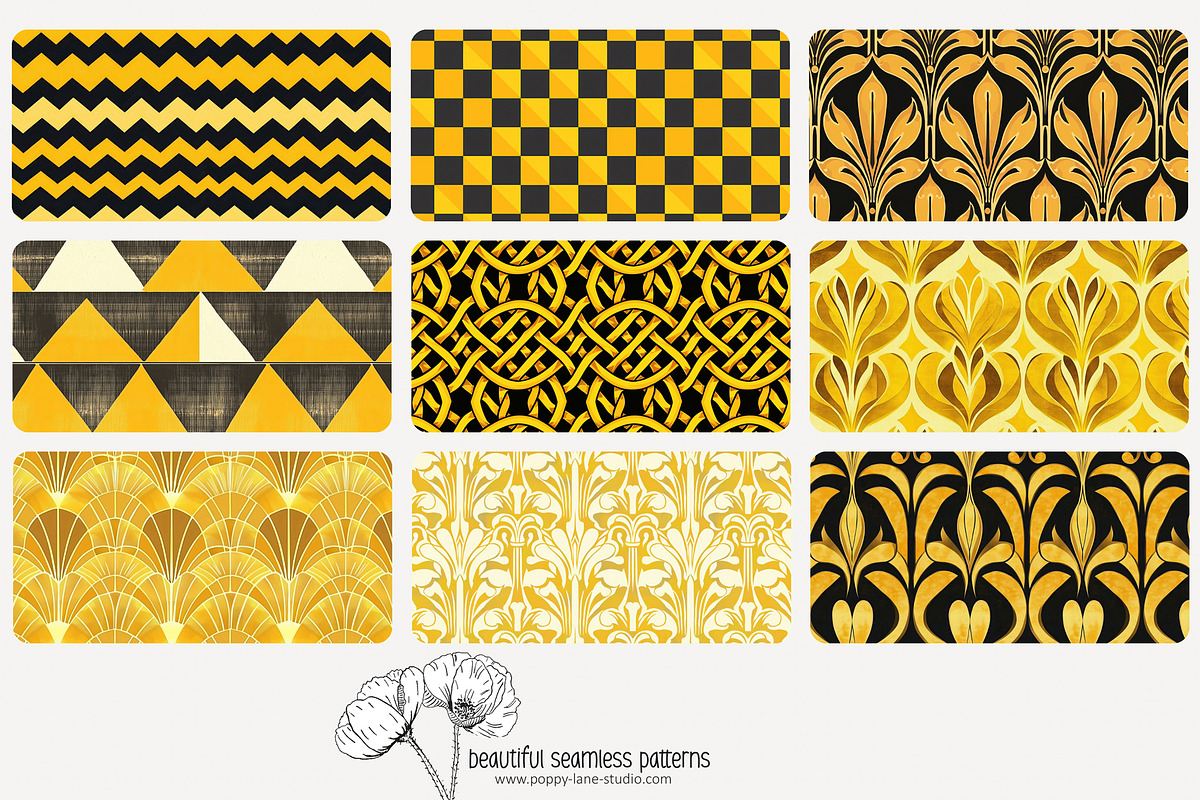 80 yellow geometric seamless pattern, a Pattern Graphic by Poppy Lane Studio (Photo 8 of 11)