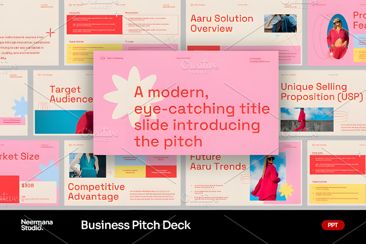 Pink Creative Pitch Deck PowerPoint, a Presentation Template by Ink Gallery (Photo 1 of 4)