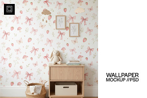 Nursery Wallpaper Mockup PSD