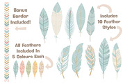Soft Pastel Feathers Clipart, an Illustration by Amanda Ilkov (Thumbnail 2 of 4)