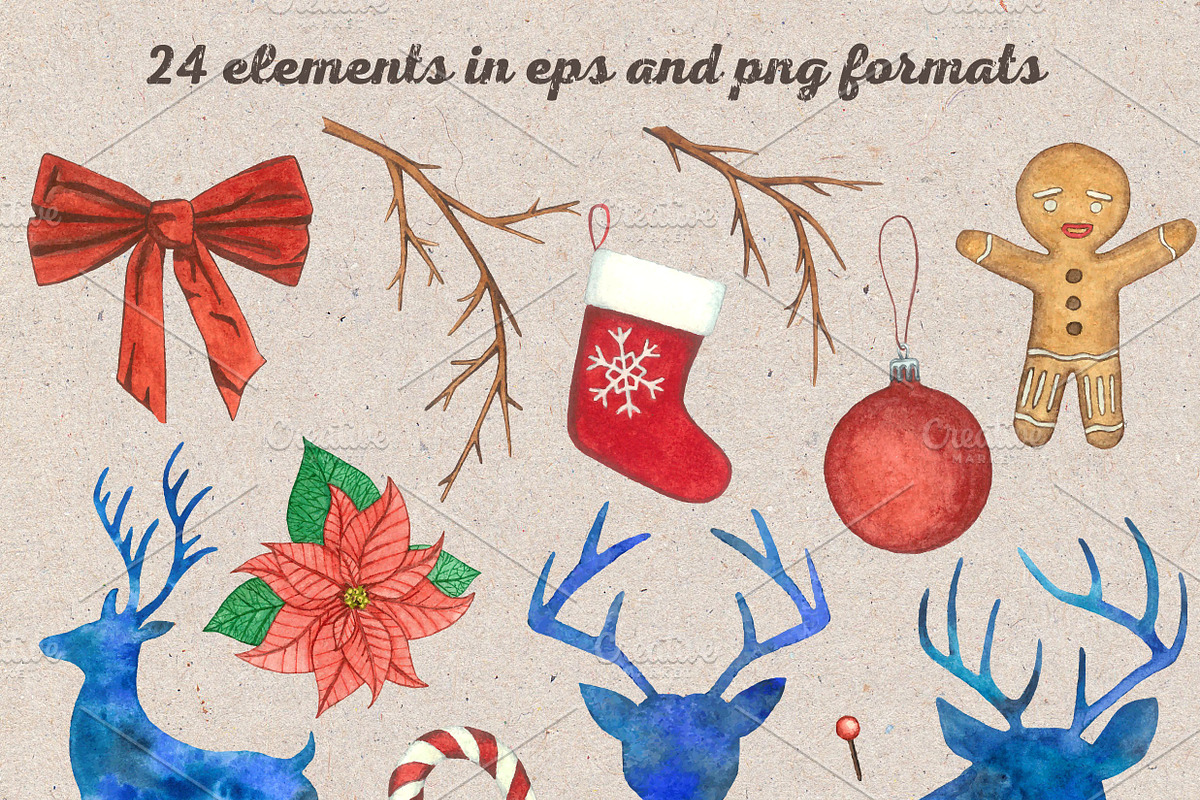 Christmas set, a Texture Illustration by Jukari_sun (Photo 2 of 5)