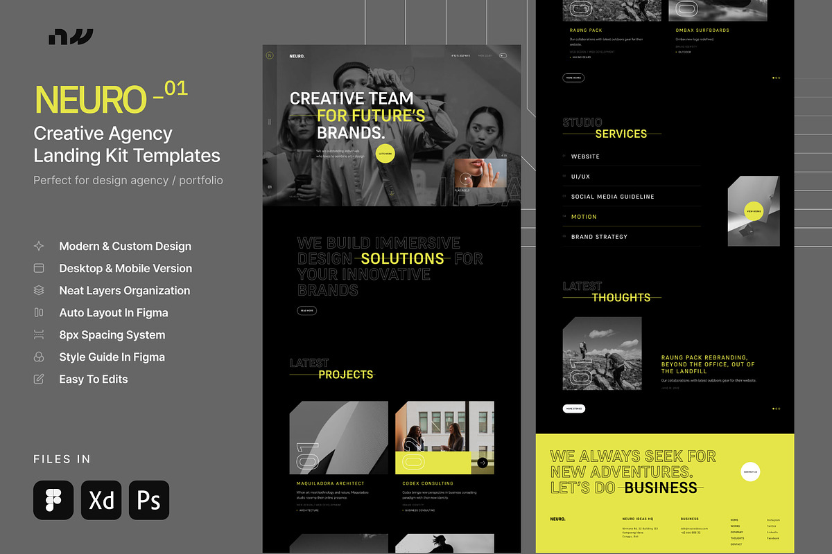 NEURO - Creative Agency Web UI Kit, a Landing Page Template by neuwebz (Photo 1 of 4)