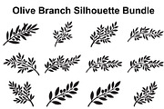 Olive Leaf Branch Silhouette Set, an Object Graphic by Creativeshirt (Thumbnail 1 of 3)