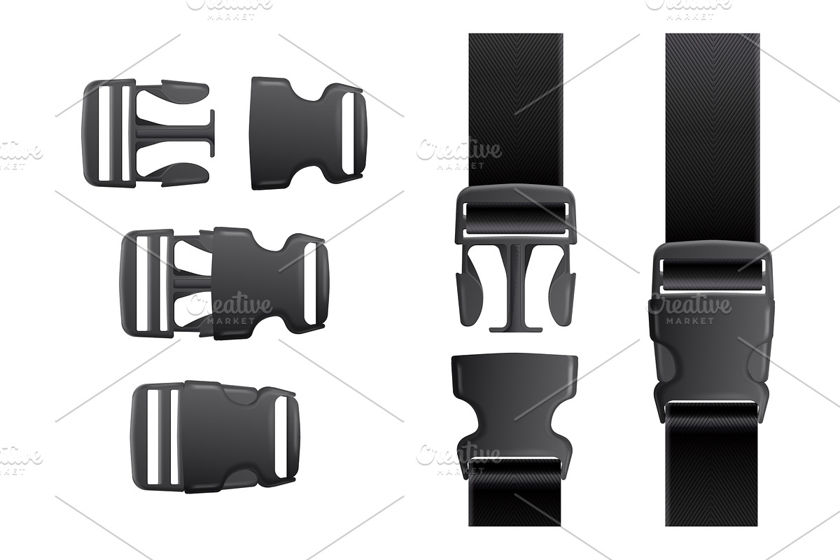 Realistic plastic buckle. Belt Quick, an Object Illustration by Stock-Smart-Start