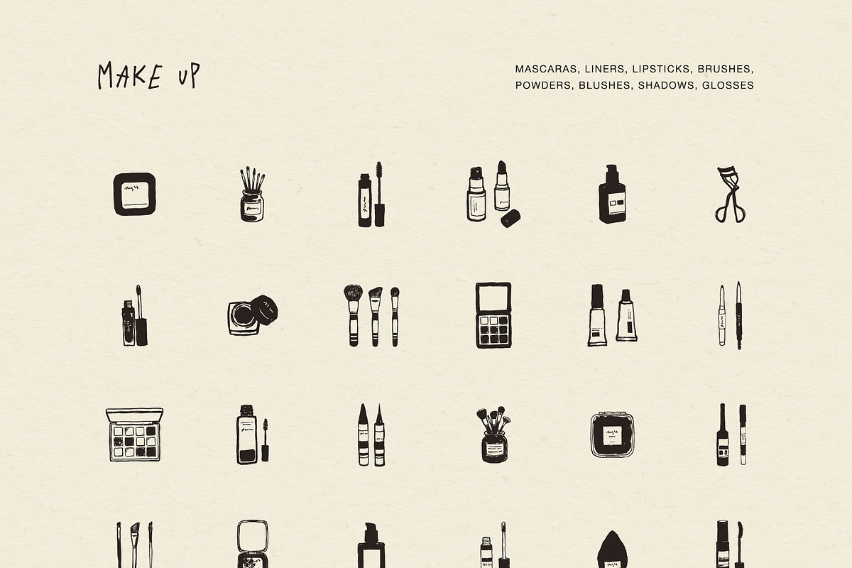 SKINCARE & MAKE UP illustrations, an Object Illustration by Crocus Paperi (Photo 6 of 10)