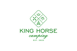 Vintage Retro Horse Camping Logo, a Branding & Logo Template by Buqancreative