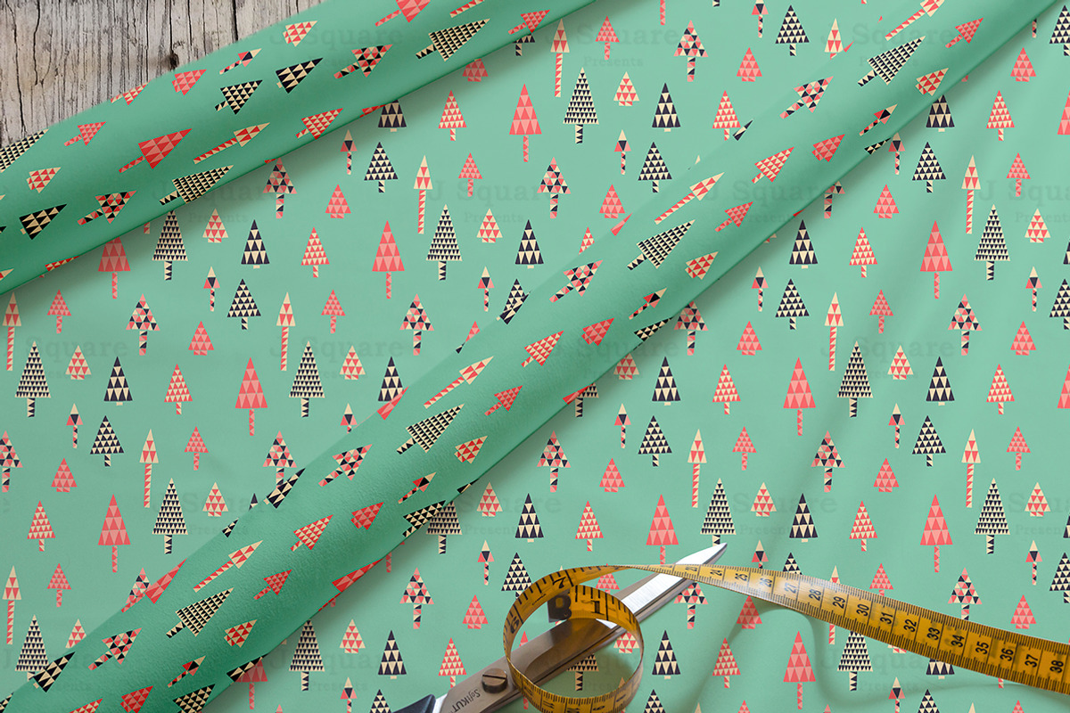 Woodland Polygon Tree Vector Pattern preview 4