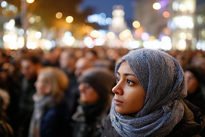 Young islamic woman in a blue hijab, a Person Photo by MistyDay