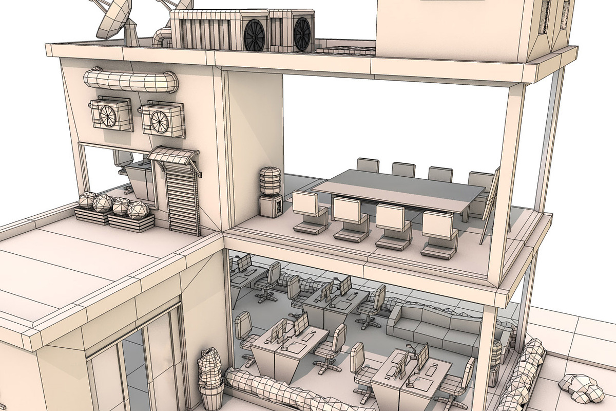 Cartoon Office Low Poly 3D Model, an Architecture 3D Model by Low Poly Lab (Photo 6 of 8)