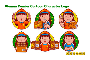 Woman Courier Cartoon Character Pack, a Person Illustration by MEDZ
