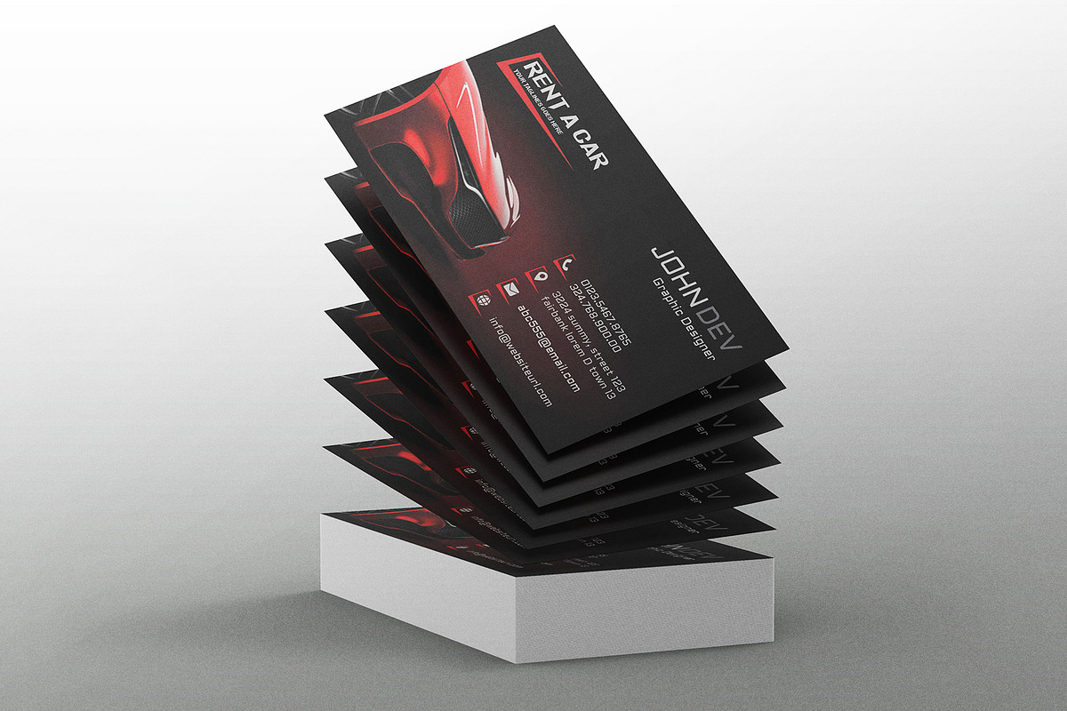 Rent a Car Business Card, a Business Card Template by designerzDukan (Photo 1 of 2)