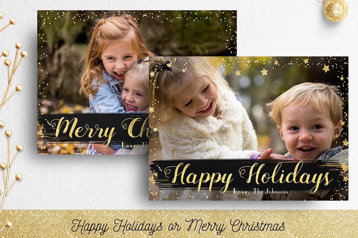Christmas Card Template Photoshop, a Card Template by Nifty Template Studio (Photo 4 of 13)
