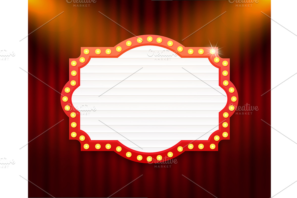 Illuminated blank billboard with, a Texture Illustration by DG-Market