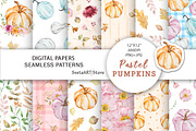 Watercolor Autumn Pumpkins Pattern, a Pattern Graphic by SvetaArtStore (Thumbnail 1 of 5)