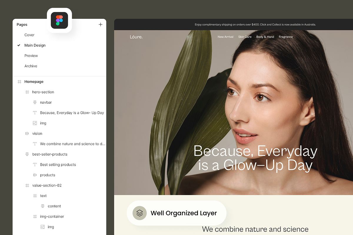 Loure - Skincare Website, a Landing Page Template by SLAB! Design (Photo 3 of 4)