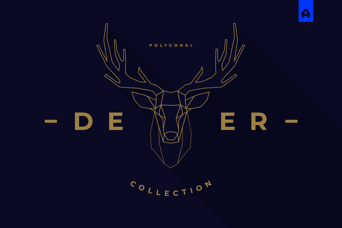 Polygonal Deer Collection, an Animal Illustration by blauananas (Photo 1 of 8)