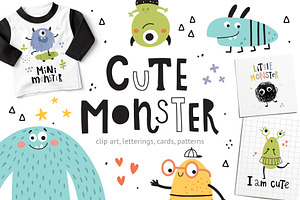 Monsters kids clipart collection