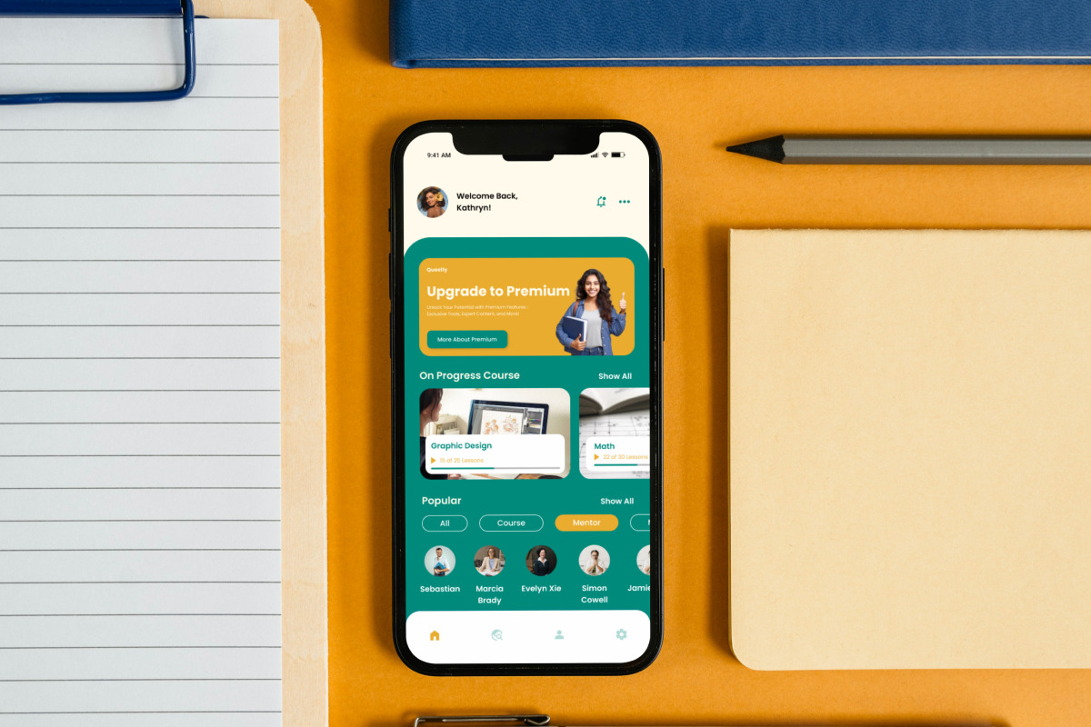 Questly -  E Learning Mobile App, an App Template by productype1 (Photo 5 of 5)