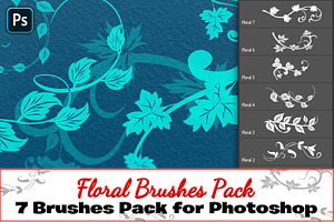 Photoshop Floral Brushes Pack Of 7