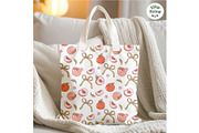 Peach Gingham Seamless Pattern, a Food Illustration by TitaLivingArt (Thumbnail 8 of 10)