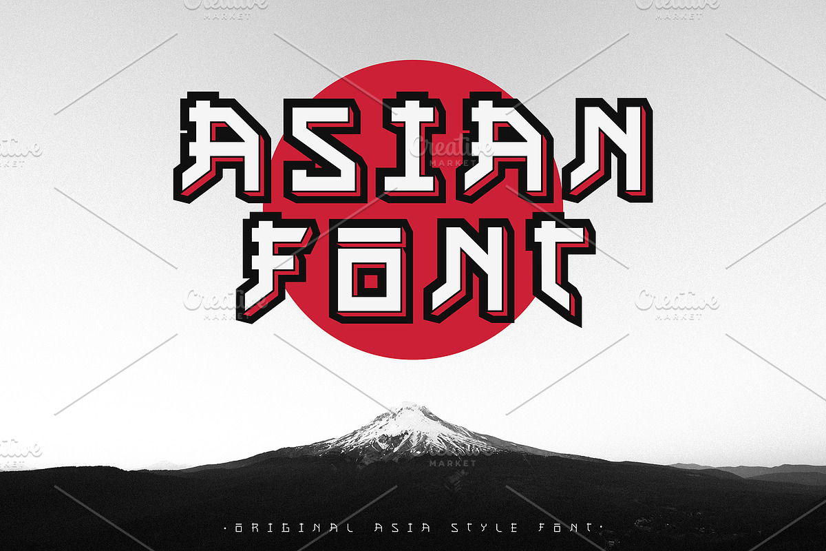 Asian font / japanese style., a Script Font by Nomber_86 (Photo 1 of 6)
