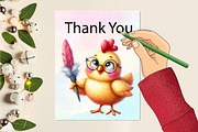 Watercolor Cute Funny Chicken PNG, an Illustration by CraftArtStudio (Thumbnail 3 of 3)