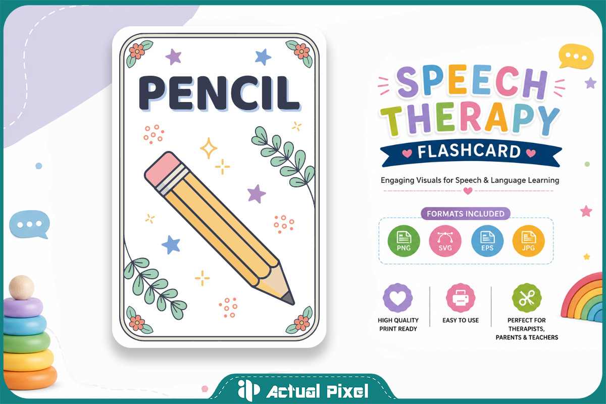 Speech Therapy Flashcard Bundle, an Education Illustration by Actual Pixel (Photo 16 of 22)