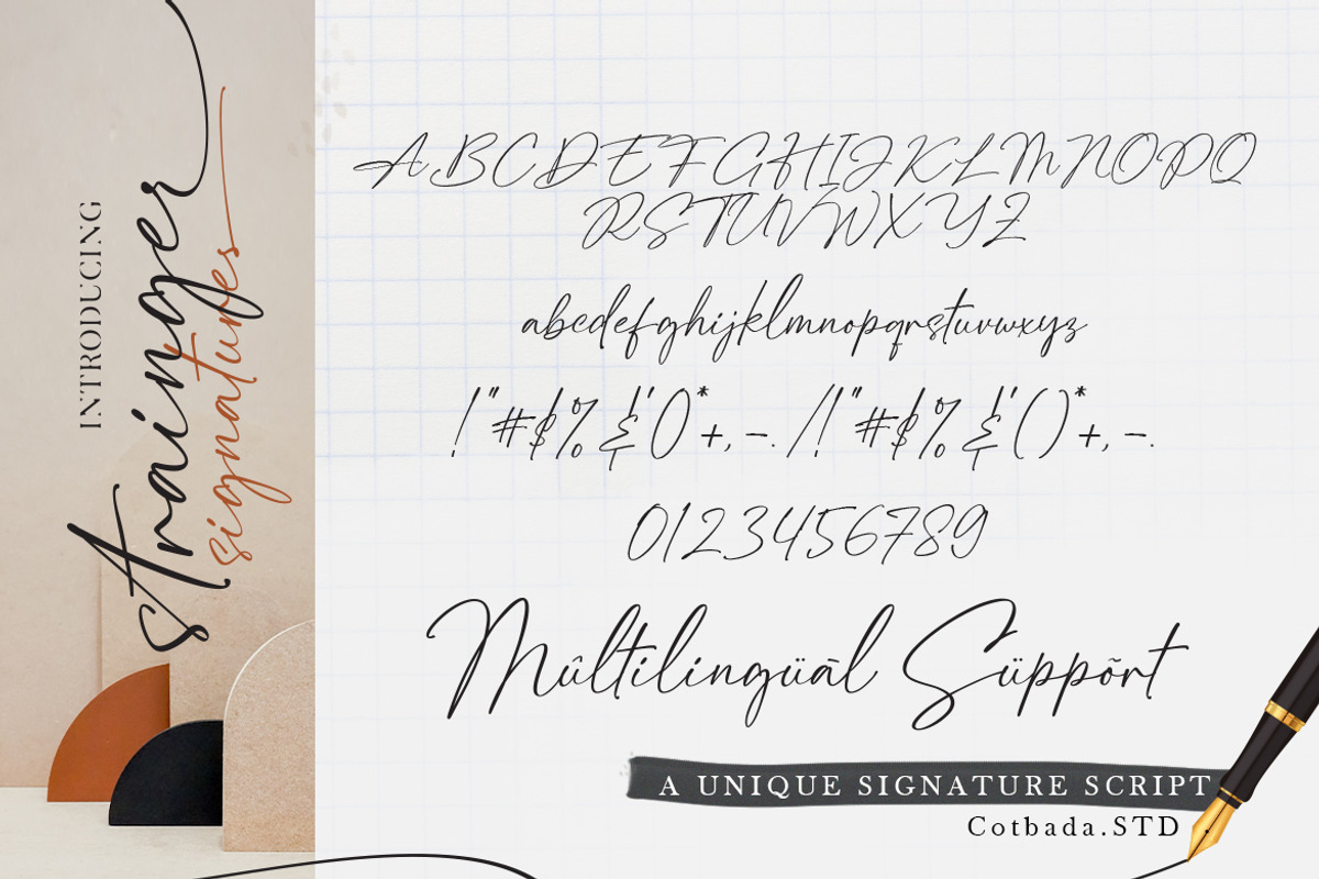 Strainger Signatures  Font, a Script Font by Cotbada_studio (Photo 9 of 9)