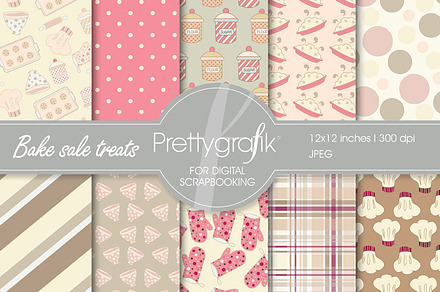 Bake sale treats digital paper preview 2
