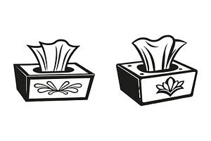 Two stylized boxes of tissues vector, an Object Graphic by Billah Hub
