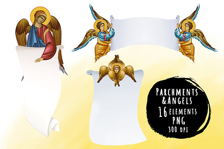 Archangels with rolls of parchment