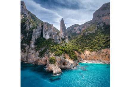 Aerial view of rocks and mountains, a Nature Photo by den-belitsky
