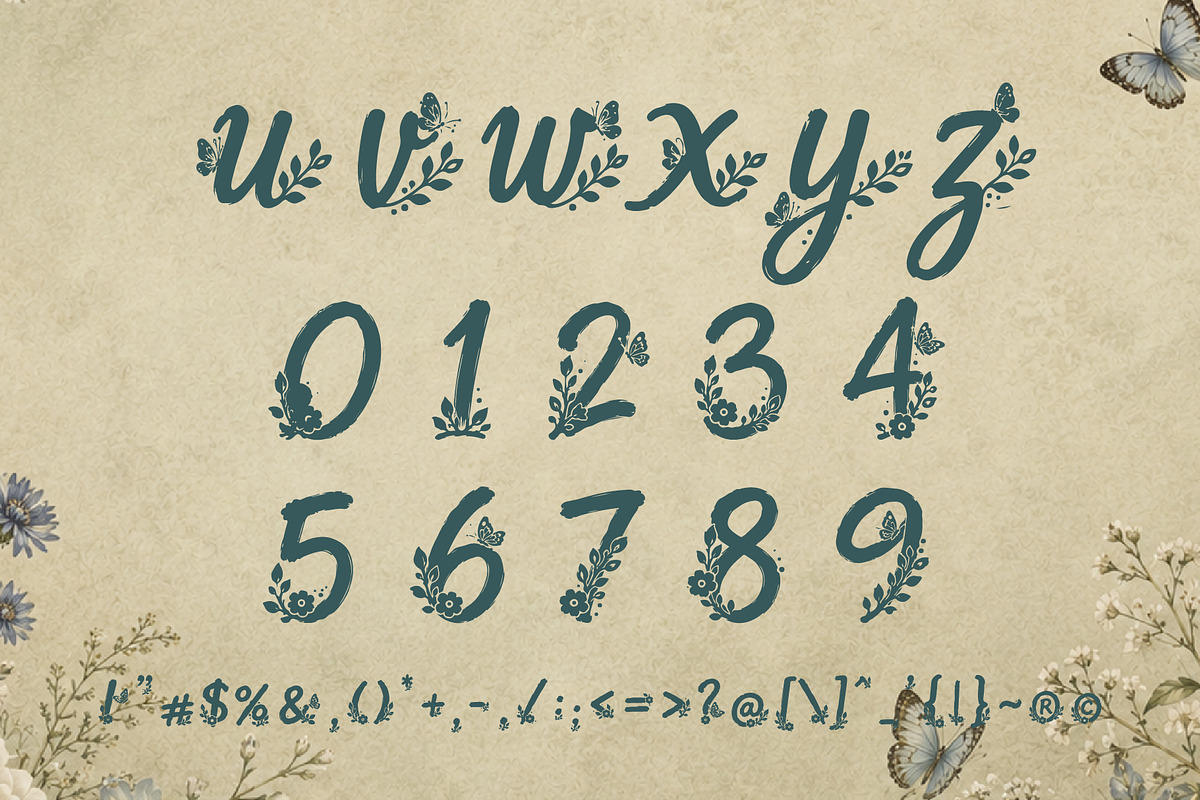 Aerisfly - Butterflies & Floral, a Script Font by HypeWorksCo (Photo 17 of 17)