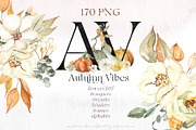 Autumn Vibes. Pumpkins Watercolor, an Illustration by LABFcreations (Thumbnail 3 of 21)