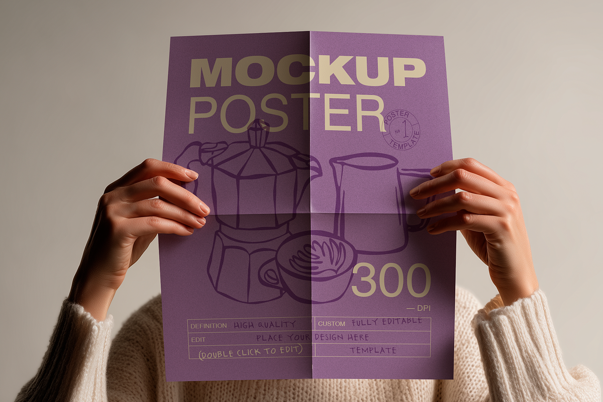 Woman Holding Poster Mockup, an Advertising Mockup by The Rose Project (Photo 2 of 3)