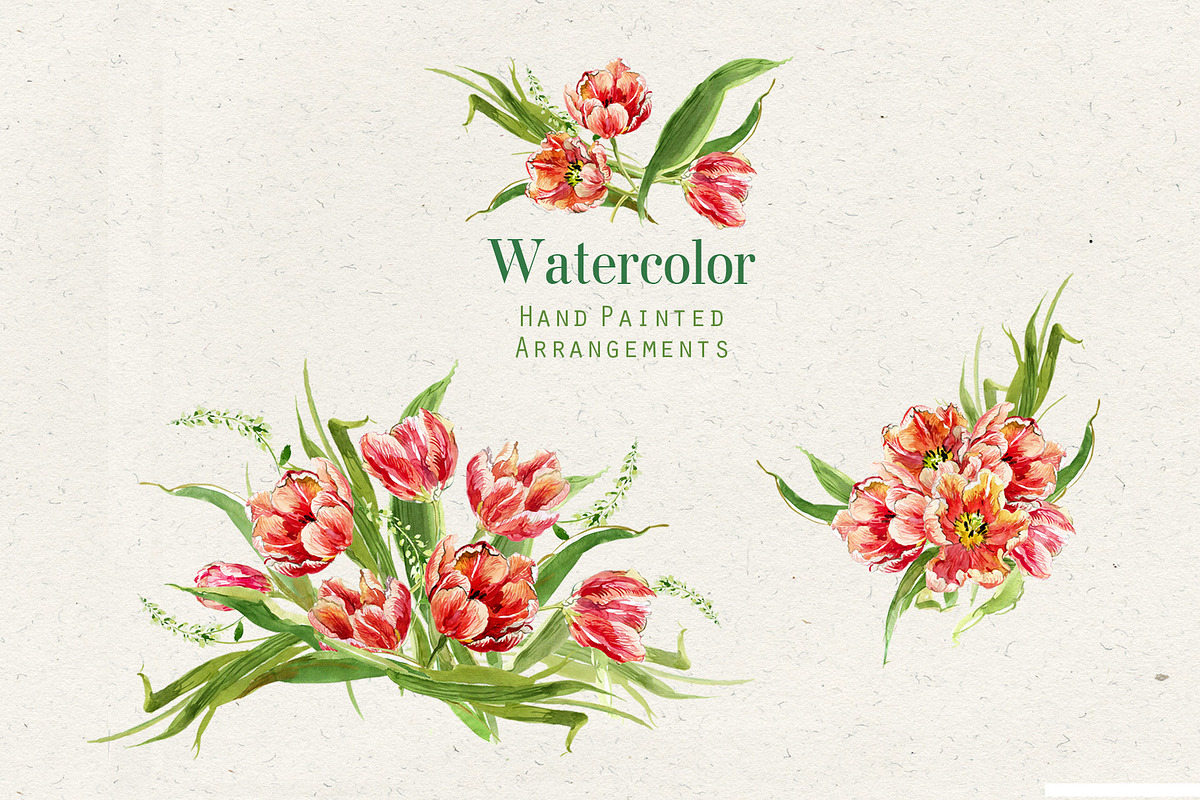 Jars and Tulips. Watercolor Set, a Decorative Illustration by Irina Dolgikh (Photo 7 of 12)